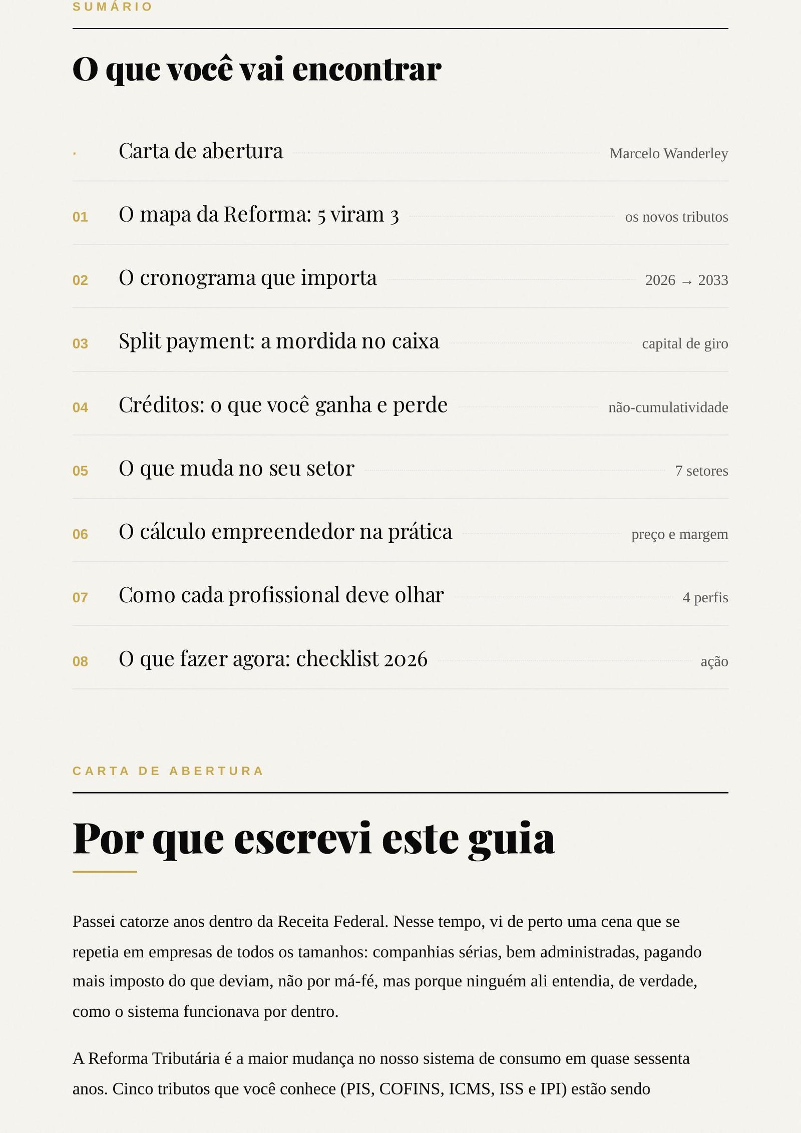 Página interna real do e-book Reforma Tributária